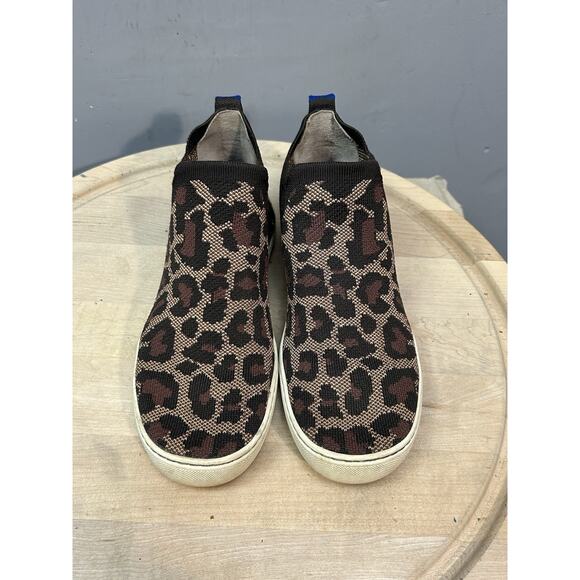 Rothy's Chelsea Wildcat Leopard Print Slip on Ankle Boots Womens 8.5 Animal - Picture 2 of 9